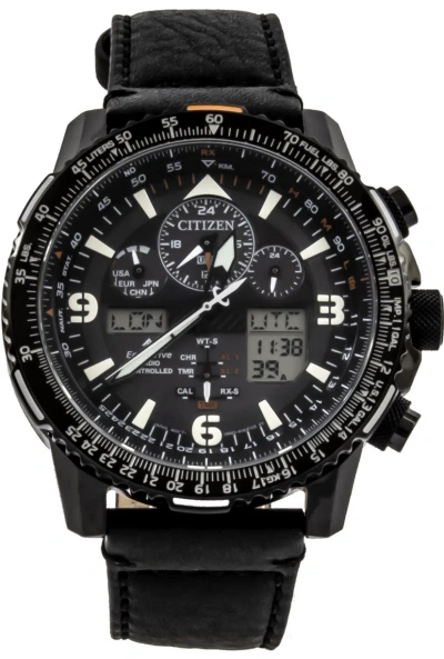 Pre-owned Citizen Promaster Sky World Time Black Dial Jy8085-14h Sapphire Men's Watch