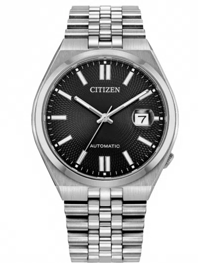 Citizen Unisex Tsuyosa 60 Automatic Series 40mm Stainless Steel Watch In Silver In Black