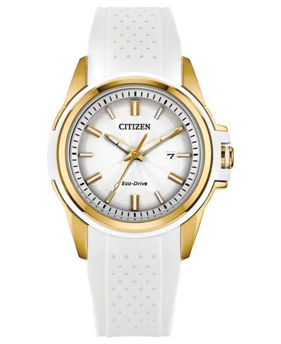 Citizen Women's Veya White Silicone Strap Watch 33.4mm