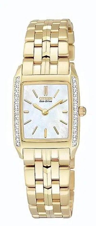 Pre-owned Citizen Women's Watch Gold Tone Stainless Steel Eg3112-51d