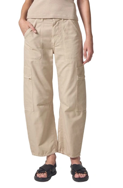 Citizens Of Humanity Marcelle Low Rise Barrel Cargo Trousers In Taos Sand