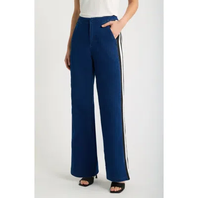 City Blues Athletic Stripe High Waist Relaxed Wide Leg Jeans
