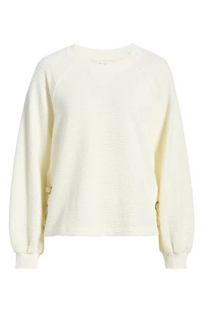 City Blues Side Grommet Raglan Sleeve Top In Cream
