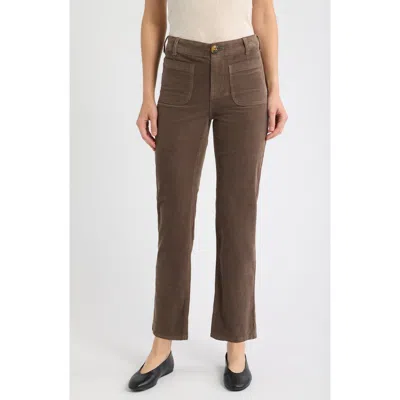 City Blues Soho Patch Pocket Straight Leg Corduroy Pants In Brown