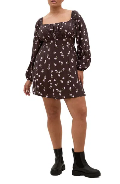 City Chic Aire Minidress In Brown
