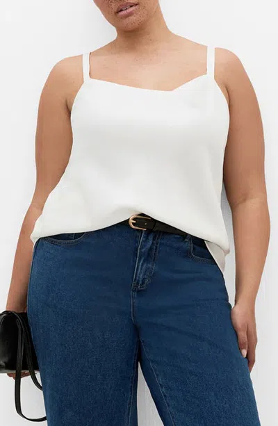 City Chic Cowl Neck Satin Camisole In White