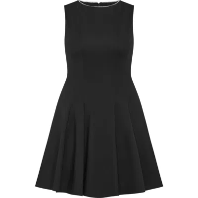 City Chic Mary Skater Minidress In Black