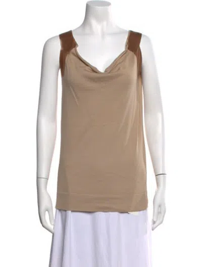 Pre-owned Cividini Cowl Neck Sleeveless Top In Neutrals