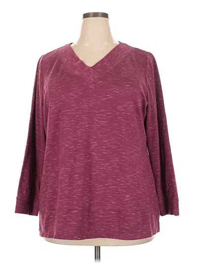 Pre-owned Cj Banks Pullover Sweater In Burgundy
