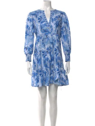 Pre-owned Ck Bradley Printed Mini Dress In Blue