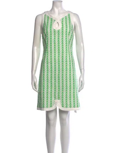 Pre-owned Ck Bradley Printed Mini Dress In Green
