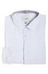 C-lab Nyc 4-way Stretch Plus Print Button-up Shirt In White