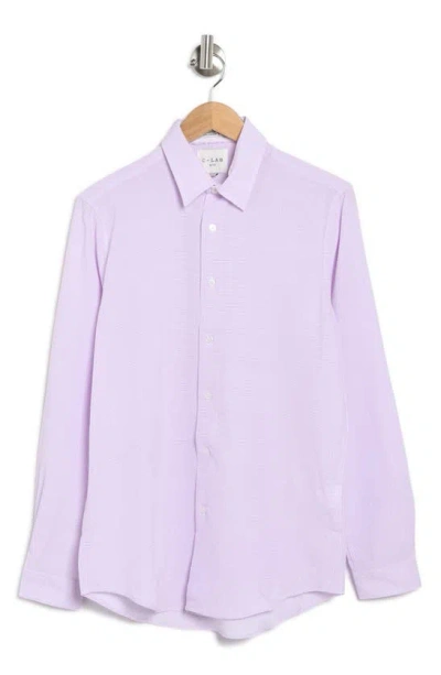 C-lab Nyc Solid Long Sleeve 4-way Stretch Button-up Shirt In Lavender