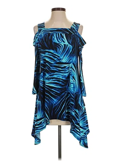 Pre-owned Clara Sun Woo Sleeveless Top Blue Cold Shoulder Neckline Tops