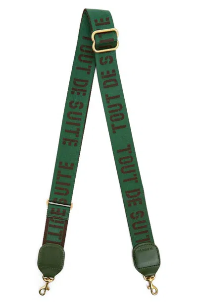 Clare V . Adjustable Crossbody Strap In Evergreen