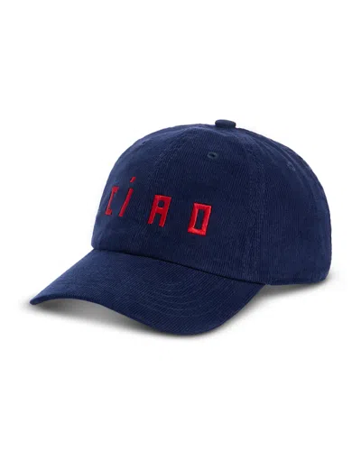Clare V Ciao Corduroy Baseball Cap In Navy