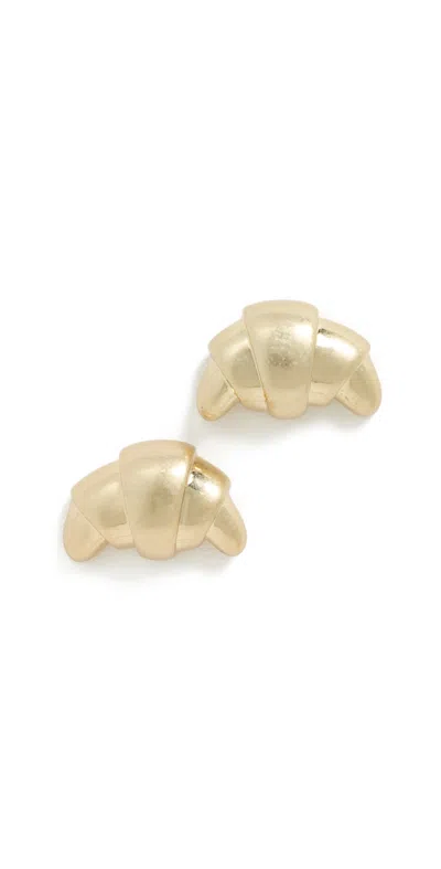 Clare V Croissant Studs Vintage Gold