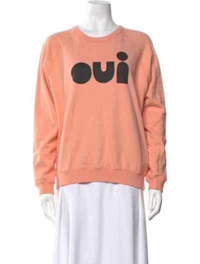 Pre-owned Clare V Graphic Print Crew Neck Sweatshirt In Orange