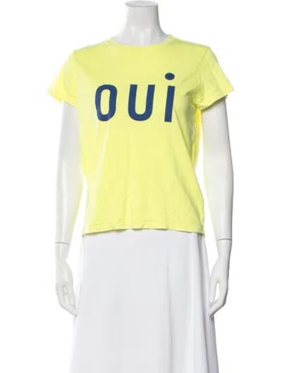Pre-owned Clare V Graphic Print Crew Neck T-shirt In Yellow