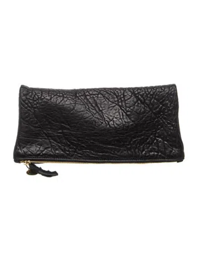 Pre-owned Clare V Leather Clutch In Black