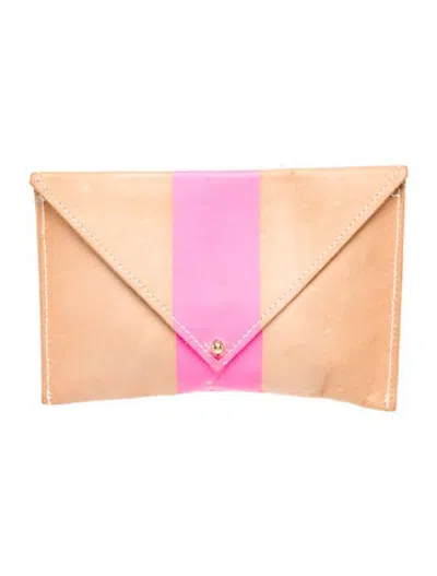 Pre-owned Clare V Leather Clutch In Neutrals