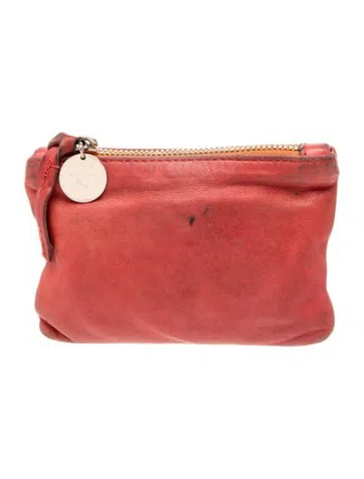 Pre-owned Clare V Leather Pouch In Pink