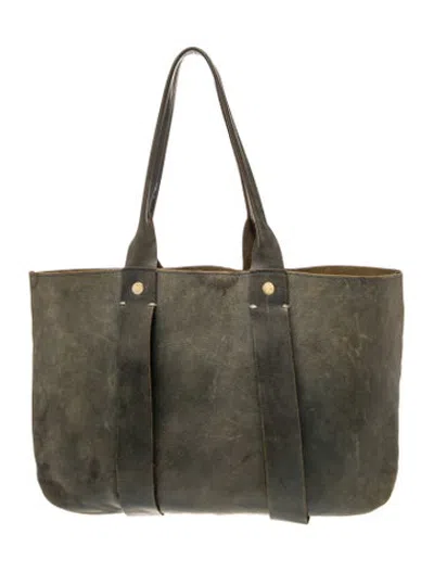 Pre-owned Clare V Leather Tote In Grey