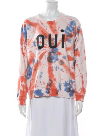 Pre-owned Clare V Tie-dye Print Crew Neck Sweater In Pink