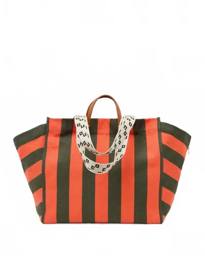 Clare V Women's La Cote Tote In Army/bright Poppy In Multi