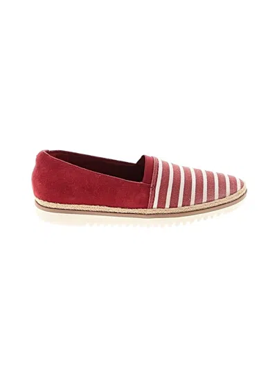 Pre-owned Clarks Flats In Burgundy