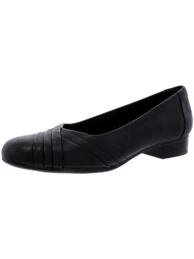 Clarks Juliet Womens Leather Slip On Smoking Loafers In Black