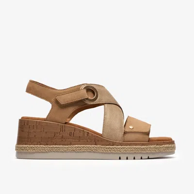 Clarks Kidiki Sun Beige Combination In Brown