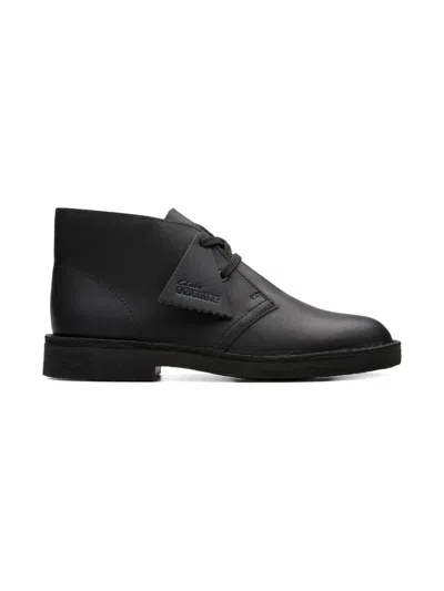 Clarks Leather Desert Boots In Black