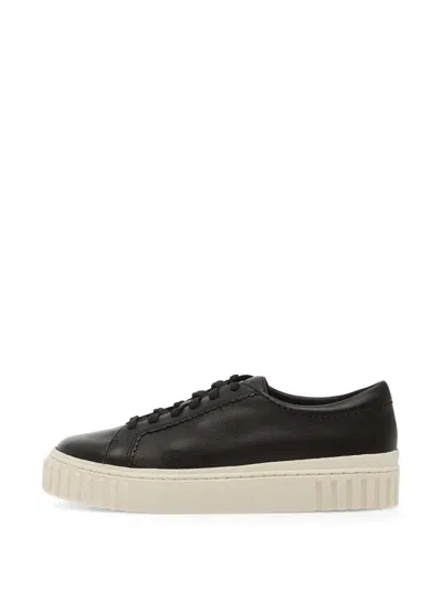 Clarks Mayhill Walk Platform Leather Sneakers In Black