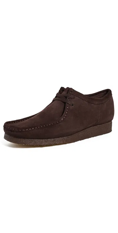 Clarks Suede Wallabee Shoes Chocolate Suede In Brown