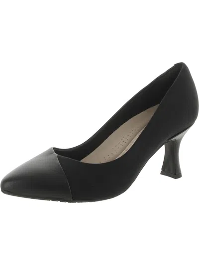Clarks Womens Leather Pointed Toe Pumps In Black