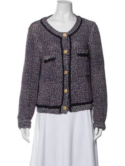 Pre-owned Claudie Pierlot Tweed Pattern Jacket In Blue