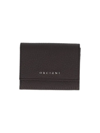 Claudio Orciani A Busta Piccolo Soft Pebbled Leather Small Wallet In Brown
