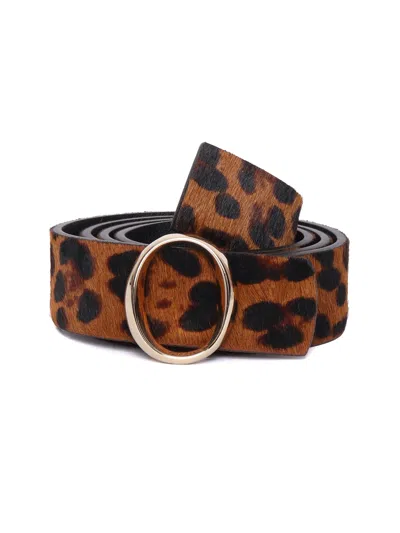 Claudio Orciani Leopard Print Calfskin Slim Belt In Black