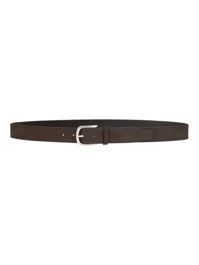 Claudio Orciani Nabucco Silver-buckle Smooth Calf Leather Belt In Black