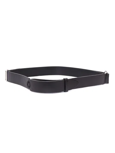 Claudio Orciani Nobuckle Bull Calf Leather Belt In Black