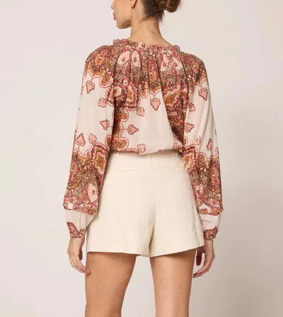 Cleobella Alicia Blouse In Multicolor - White & Red - Foulard Paisley