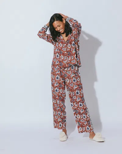 Cleobella Ares Pajama Set In Black / Yellow / Ivory