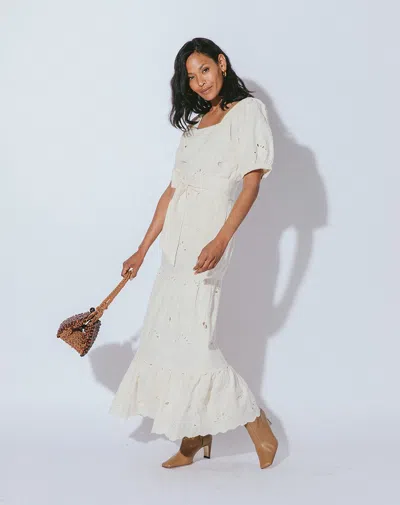 Cleobella Aurora Midi Dress In Black / Yellow / Ivory