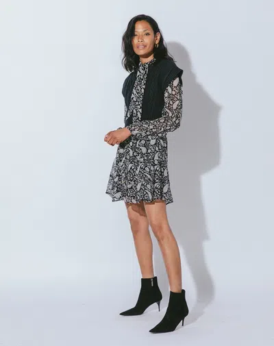 Cleobella Betz Mini Dress In Black / Yellow / Ivory