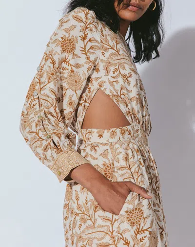 Cleobella Gracey Midi Dress In Black / Yellow / Ivory