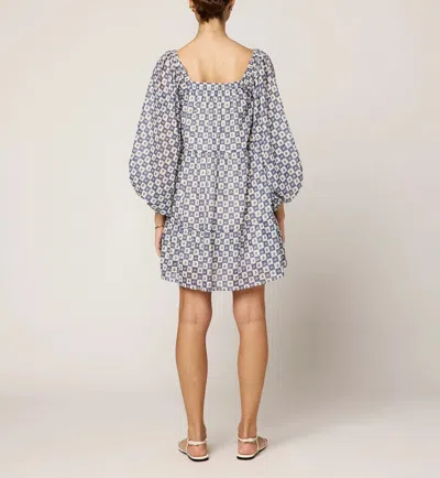 Cleobella Hattie Mini Dress In White / Blue