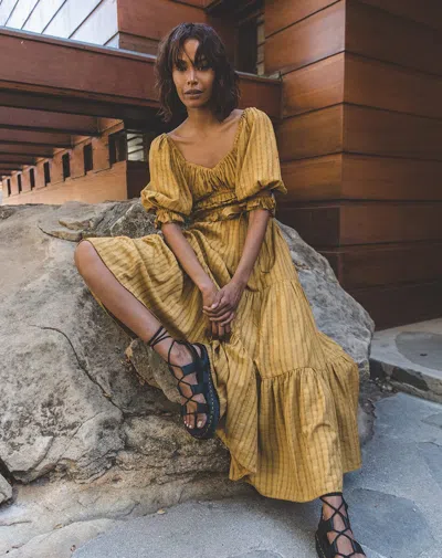 Cleobella Kali Midi Skirt In Yellow