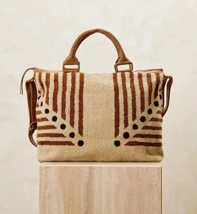 Cleobella Lusso Stripe Weekender In White / Blue