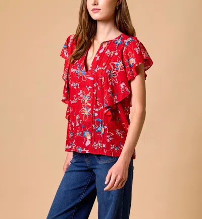 Cleobella Sheenie Blouse In Pink, Red, Blue, Multicolor, Tan